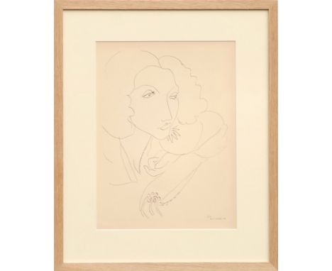 HENRI MATISSE 'Portrait of a woman I15', collotype, 1943, limited edition 950, framed and glazed, 33cm x 25cm.