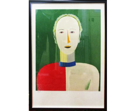 KAZMIR MALEVIC 'Portrait of a female', lithograph in colours, initialled in the plate, with Mourlot watermark, edition of 200