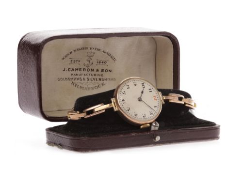 LADY'S EARLY TWENTIETH CENTURY ROLEX NINE CARAT GOLD MANUAL WIND WRIST WATCHsigned 15 jewel movement, round dial with Arabic 