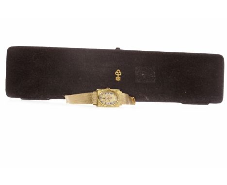LADY'S CORUM EIGHTEEN CARAT GOLD MANUAL WIND WRIST WATCHsigned 17 jewel movement, numbered 54309, the oval gold coloured dial