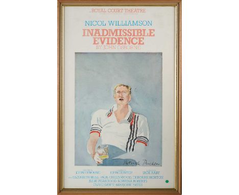 poster featuring a portrait of Nicol Williamson as Maitland by Patrick Proctor for the 1978 production of Inadmissable Eviden