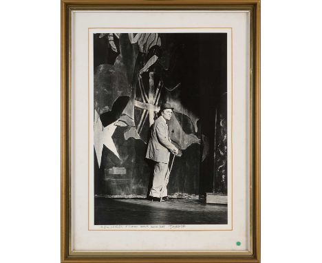 1986, matte silver gelatin print of John Hayes as Archie Rice signed and dedicated To John and Helen at Cranmer's, 7th Summer