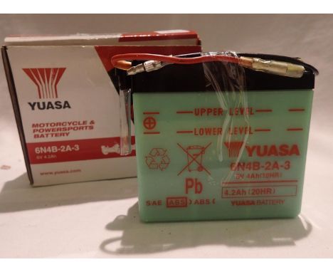 Yuasa 6N4B 2A3 battery for motorcycle. P&amp;P Group 2 (£18+VAT for the first lot and £3+VAT for subsequent lots) 