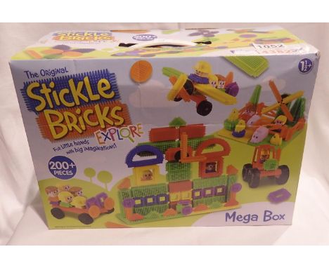 Boxed 200 pieces stickle bricks in mega box. P&amp;P Group 2 (£18+VAT for the first lot and £3+VAT for subsequent lots) 