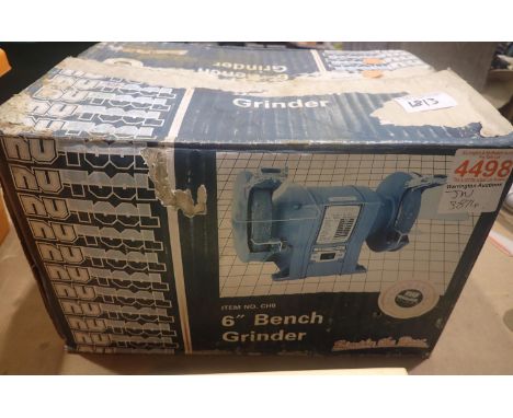 Six inch bench grinder. Not available for in-house P&amp;P, contact Paul O'Hea at Mailboxes on 01925 659133 