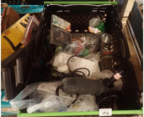 Box of tools, fittings and an angle grinder. Not available for in-house P&amp;P, contact Paul O'Hea at Mailboxes on 01925 659