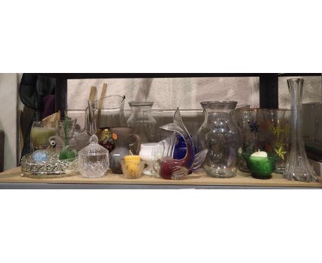 Shelf of mixed glass. Not available for in-house P&amp;P, contact Paul O'Hea at Mailboxes on 01925 659133 