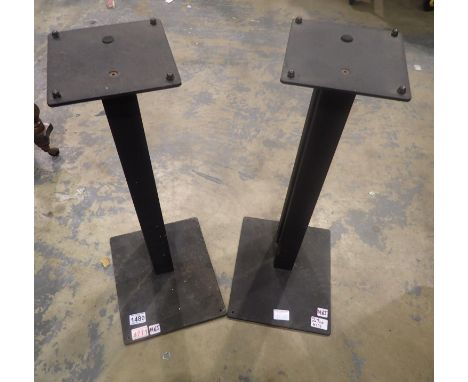 Pair of tall heavy metal speaker stands, approx 60 x 35 x 25 cm. Not available for in-house P&amp;P, contact Paul O'Hea at Ma