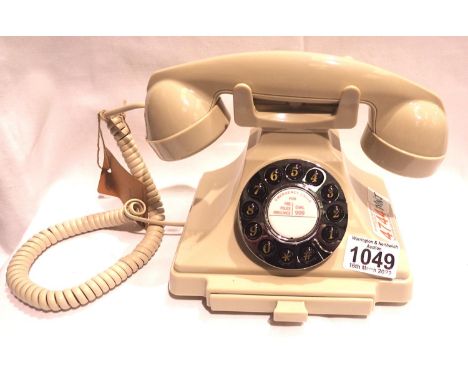 Ivory, GPO Carrington, push button telephone in 1920s styling with pull-out pad tray; compatible with modern telephone bankin