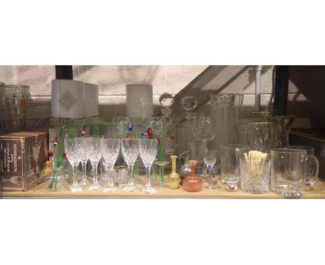 Shelf of mixed glass. Not available for in-house P&amp;P, contact Paul O'Hea at Mailboxes on 01925 659133 