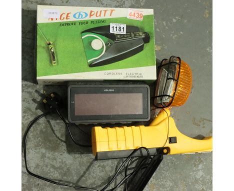 Mixed lot to include vintage games, Busch radio lamp and putting machine. Not available for in-house P&P, contact Paul O'Hea 