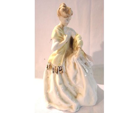 Royal Worcester Freda Doughty figurine, First Dance, H: 17 cm. P&amp;P Group 2 (£18+VAT for the first lot and £3+VAT for subs