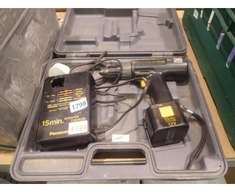 Panasonic EY6205 12v battery drill and charger. Not available for in-house P&P, contact Paul O'Hea at Mailboxes on 01925 6591