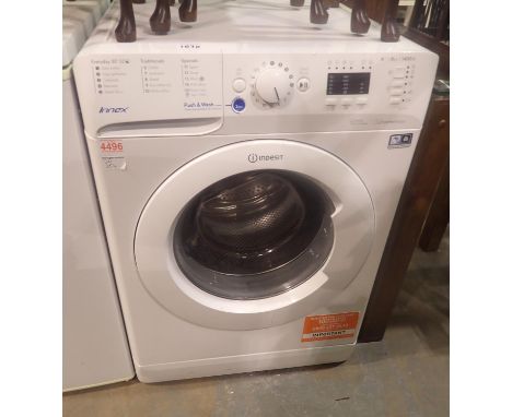 Indesit 8kg washing machine, 58 x 58 x 85 cm. Not available for in-house P&P, contact Paul O'Hea at Mailboxes on 01925 659133