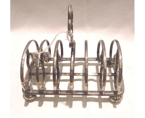 An Elkington &amp; Co silver plated six slice toast rack, L: 17 cm. P&amp;P Group 1 (£14+VAT for the first lot and £1+VAT for