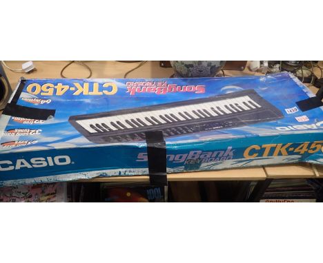 Casio Song Bank CTK 450 keyboard, boxed. Not available for in-house P&P, contact Paul O'Hea at Mailboxes on 01925 659133Condi