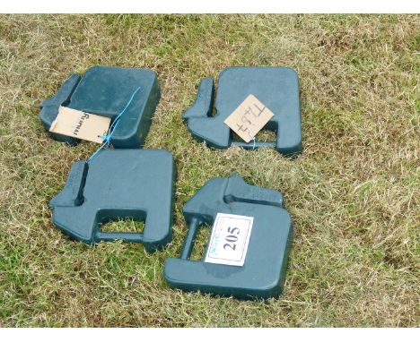 Four 20 kg. John Deere compact tractor front Weights.