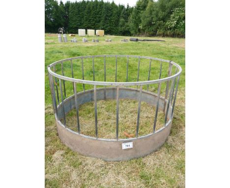 A galvanised sheep ring feeder, 1.6 m diameter x 0.87 m high.