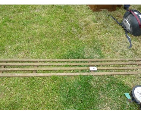 Wooden rack/shelf, 9'1" long.