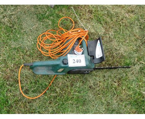 Electric chainsaw (chain brake working).