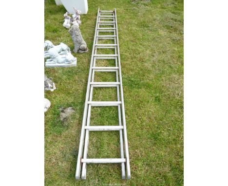 Aluminium  12 rung extending ladder.