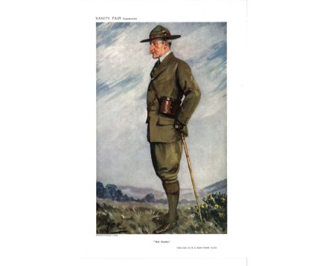 Boy Scouts 19/4/1911, Subject Baden Powell , Vanity Fair print, These prints were issued by the Vanity Fair magazine between 