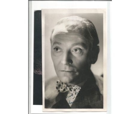 Dr Who William Hartnell signed 6 x 4 inch portrait photo signed in blue ink to lower slightly darker part of image. Good Cond