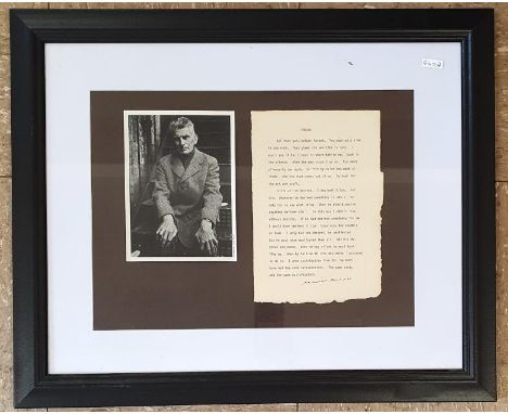 Unique signed page of "Enough" by Samuel BeckettA once off typed sheet of the first page of the play "Enough" which was first