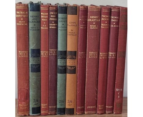 Noted Irish Lives Series. Eleven books including Patrick Sarsfield (Alice Curtayne, 1934); Henry Joy McCracken (Edna Fitzhenr