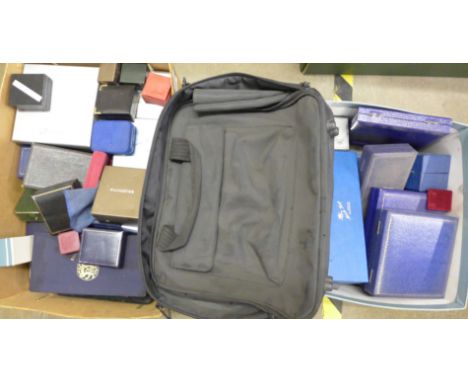 A large collection of jewellery and ring boxes, (2 boxes) **PLEASE NOTE THIS LOT IS NOT ELIGIBLE FOR POSTING AND PACKING** 