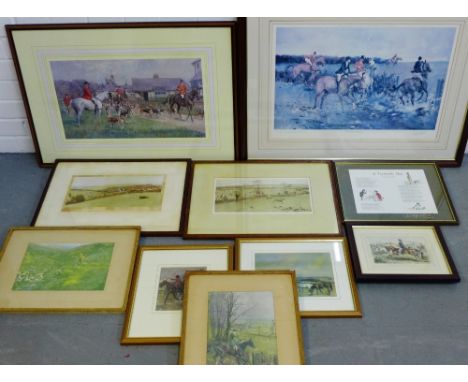 A carton containing a collection of various coloured Hunting Prints, (a lot) 