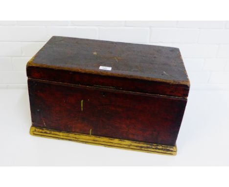 A pine storage trunk on plinth base, 74 x 30cm 