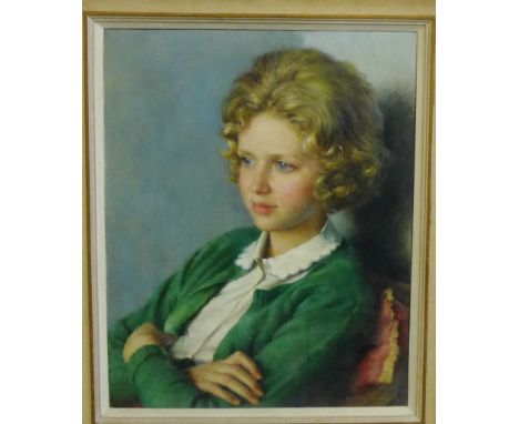 Huseph Riddle RP  'Miss Sarah Seymour'  Portrait, oil-on-canvas, signed bottom left, in a gilt wood frame,  bearing a Royal S