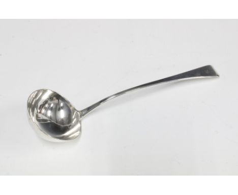 Early 19th century silver soup ladle, London 1802, Old English pattern, 33.5cm 