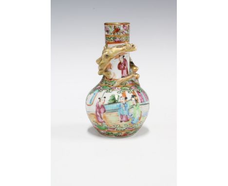 Chinese canton enamel famille rose vase of small proportions,  12cm 