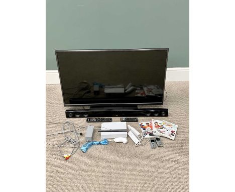 HOME ELECTRICALS - Hitachi TV no. 42HXT12U with remote control, LG soundbar no. NB2430A with remote control and a Nintendo Wi
