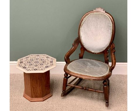 VINTAGE OCCASIONAL FURNITURE (2) - to include a pietra dura inlaid marble top octagonal table with oak base, 39cms H, 41 x 41