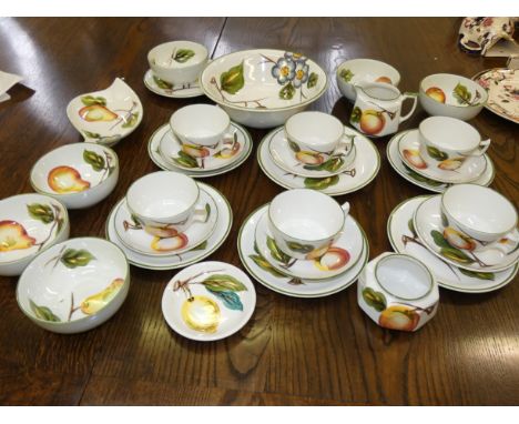 E Radford hand painted tea service with bowls 