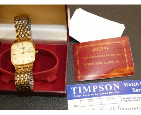 Gents Rotary dress watch in original box &amp; papers - keeping good time over a 24 hour testing period