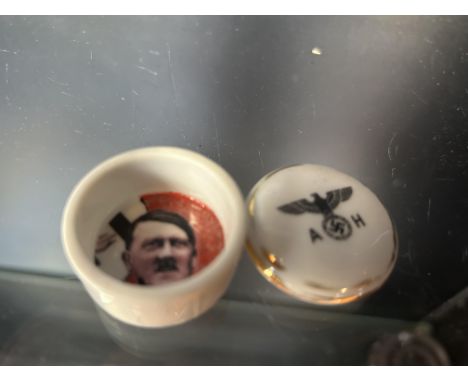 German army swastika lidded pot 