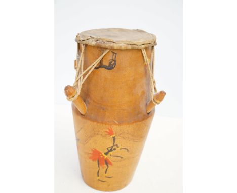 African bongo drum with hide skin 