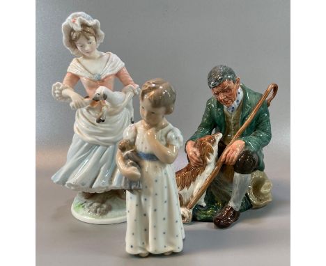 Royal Doulton bone china figurine 'The Master' HN2325, together with a Royal Copenhagen porcelain figurine of a young girl wi