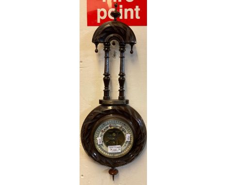 20th century walnut enamel barometer with plaque for 'V.P.C. Mixed Doubles 1929'.  (B.P. 21% + VAT) 