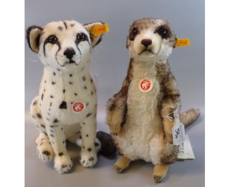 Two modern Steiff animals, to include: 'Mungo Meerkat' and 'Bora Cheetah'.  (2)   (B.P. 21% + VAT) 