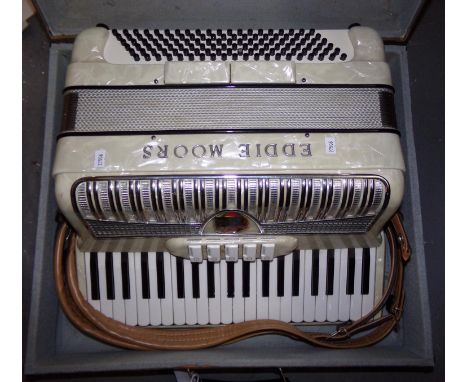 Vintage Eddie Moors 120 base compact accordion made in Italy in the late 1970s to early 1980s, in original case.  (B.P. 21% +