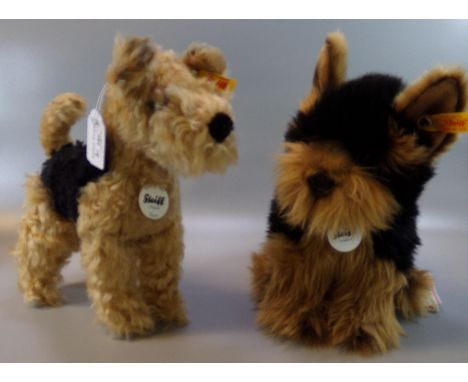 Modern Steiff 'Terry Dog', together with Steiff 'Herkules Yorkshire Terrier' dog.  (2)   (B.P. 21% + VAT) 