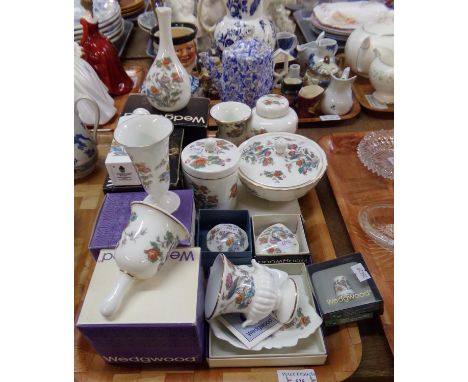 Collection of Wedgwood 'Kutani Crane' china: ginger jar, other lidded dishes, vases, trinket boxes, thimble etc. (B.P. 21% + 