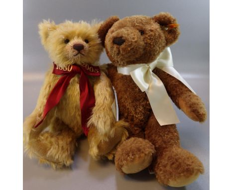 Two modern Steiff teddy bears, to include: 'Celebration Bear 1880-2005' and another.  (2)   (B.P. 21% + VAT) 