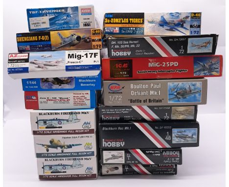 Academy, Special Hobby, Master Craft, Aki Resin Kits and similar, a boxed group of&nbsp; military aircraft kits/resin kits (m