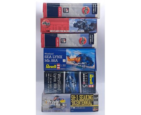 Airfix, Revell &amp; Hasagawa, a boxed 1:48/1:32 scale, helicopter model kit group, to include; Hasagawa No.SP111:4200 - SH-3